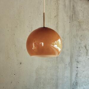 FRANDSEN viseća svjetiljka Ball Glass, cappucino, Ø 25 cm, prigušiva, Smeđa / hrđa, Dnevni boravak/blagovaonica, Staklo