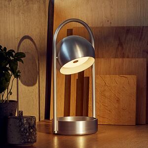 FRANDSEN LED punjiva stolna lampa Ball Prijenosna, brušeni aluminij, prigušiva, Metalik, Dnevni boravak/blagovaonica, Metal