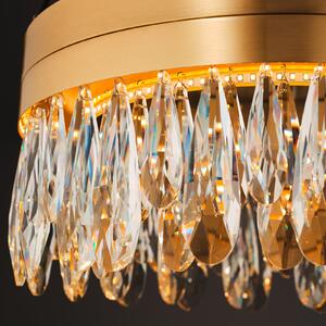 Brilliant LED stropna svjetiljka Celestia, Ø 40 cm, boja mesinga, kristal, prigušiva, Zlato / mjed, Dnevni boravak/blagovaonica, Metal