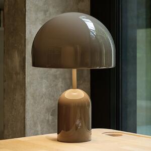 Tom Dixon LED stolna lampa Bell, taupe, visina 43 cm, prigušljiva, prigušiva, Sivo, Dnevni boravak/blagovaonica, Metal
