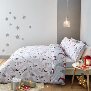 Svijetlo siva pamučna posteljina za bračni krevet 200x200 cm Gnomes – Catherine Lansfield