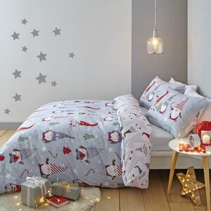 Svijetlo siva pamučna posteljina za bračni krevet 200x200 cm Gnomes – Catherine Lansfield