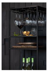 Crna metalna vitrina za vino broj boca 25 kom, 45x185 cm Reese – WOOOD