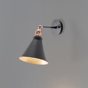 Opviq Berceste zidna lampa, crna/zlatna, metalna, visina 29 cm, prigušiva, Crno, Dnevni boravak/blagovaonica, Metal, Zid okrugli