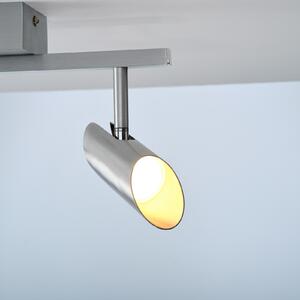 Brilliant LED stropni reflektor Risell, duljina 35 cm, boja aluminija, prigušiva, Metalik, Dnevni boravak/blagovaonica, Aluminij