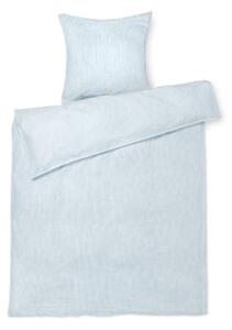 Bijelo-svijetlo plava posteljina za krevet za jednu osobu od organskog pamuka 140x200 cm Monochrome Lines – JUNA