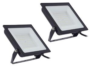 PRIOS Prios LED vanjski reflektor Maikel, 100 W, metalni, set od 2 komada, Crno, Aluminij