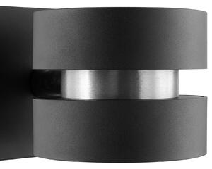 Brilliant LED zidna svjetiljka Glow-Sphere, crna, Ø 13 cm, metalna, 2 žarulje., prigušiva, Crno, Dnevni boravak/blagovaonica, Aluminij