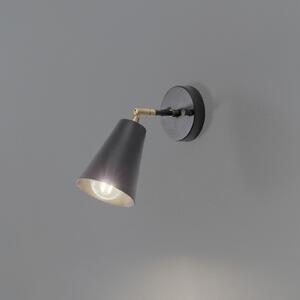 Opviq Zidna svjetiljka Evander, crno/zlatna, metalna, visina 21 cm, E27, prigušiva, Crno, Dnevni boravak/blagovaonica, Metal