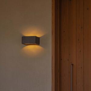 FARO BARCELONA LED zidna svjetiljka Glint, 3000K, 15 cm, siva, beton, IP55, Sivo, Beton