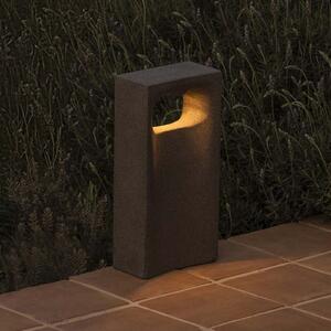 FARO BARCELONA LED postolje Glint, 2700K, 40 cm, siva, beton, IP55, Sivo, Beton