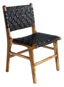 Crne/smeđe blagovaonske stolice u setu 2 kom od masivne tikovine Perugia – House Nordic