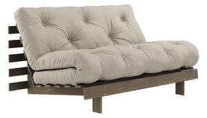 Sivo-bež lanena sklopiva sofa 140 cm Roots Carob – Karup Design