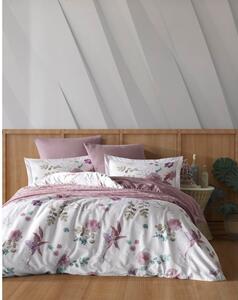 Bijelo-ružičasta pamučna posteljina za bračni krevet 200x200 cm Larin – Mijolnir