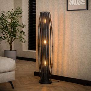 ZIJLSTRA Podna lampa Dublindo, visina 120 cm, antracit, metal, 3 x E27, Crno, Dnevni boravak/blagovaonica, Metal