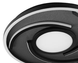 Brilliant LED stropna svjetiljka Hardy, Ø 35 cm, mat crna, metal/tkanina, Crno, Dnevni boravak/blagovaonica, Tkanina / tekstil