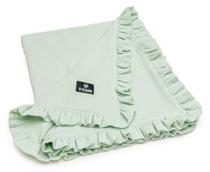 Mentol zelena deka za bebe od muslina 80x100 cm – T-TOMI
