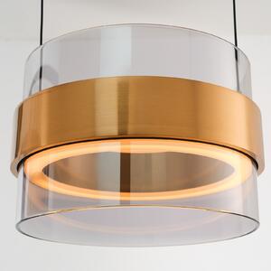 Brilliant LED viseća svjetiljka Unutra, boje mesinga/dimno siva, Ø 22 cm, prigušiva, Sivo, Dnevni boravak/blagovaonica, Staklo
