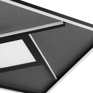 Brilliant LED stropna svjetiljka Hardy, duljina 46 cm, crni mat metal/tkanina, Crno, Dnevni boravak/blagovaonica, Tkanina / tekstil