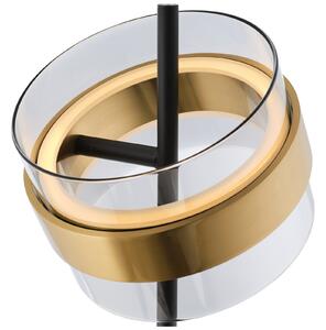 Brilliant LED podna lampa Inside, boje mesinga/dimno siva, visina 146 cm, prigušiva, Sivo, Dnevni boravak/blagovaonica, Staklo