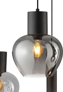 Brilliant Viseća lampa Ligari, crna/dimno siva, duljina 126 cm, staklo, Sivo, Dnevni boravak/blagovaonica, Staklo