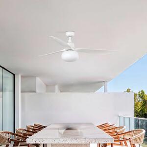 FARO BARCELONA Stropni ventilator sa svjetlom Outwood, bijeli, DC, tihi, Ø150cm, prigušiva, Bijela, Dnevni boravak/blagovaonica, Plastika