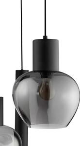 Brilliant Viseća lampa Ligari, crna/dimno siva, Ø 68 cm, metal/staklo, Sivo, Dnevni boravak/blagovaonica, Staklo