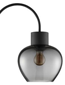 Brilliant Ligari podna lampa, crna/dimno siva, visina 164 cm, metal/staklo, Sivo, Dnevni boravak/blagovaonica, Staklo