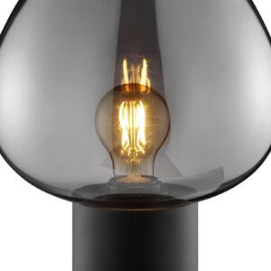 Brilliant Stolna lampa Ligari, crna/dimno siva, visina 28 cm metal/staklo, Sivo, Dnevni boravak/blagovaonica, Staklo