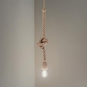 Opviq Viseća lampa AYD, bež, konopac, visina 70 cm, E27, ručno izrađena, prigušiva, Bež, Dnevni boravak/blagovaonica, Tkanina / tekstil
