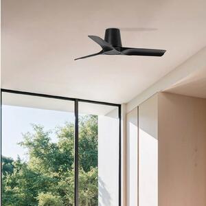 FARO BARCELONA Stropni ventilator Hey S, crni, DC motor, tihi, Ø 90 cm, Crno, Dnevni boravak/blagovaonica, Plastika