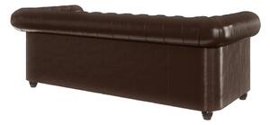 Tamno smeđa sofa od imitacije kože 203 cm York - Ropez