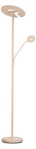 FISCHER & HONSEL LED podna lampa Dent, boje pijeska, 180 cm, metalna, CCT 2 žarulje., prigušiva, Bež, Dnevni boravak/blagovaonica, Metal, Svjetlo za čitanje