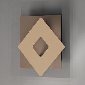 FISCHER & HONSEL LED zidna svjetiljka Hennes, širina 18 cm, siva/boja pijeska, Bež, Dnevni boravak/blagovaonica, Metal