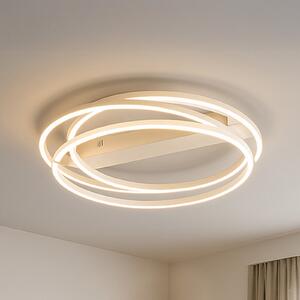 FISCHER & HONSEL LED stropna svjetiljka Kiku, Ø 56 cm, boja pijeska, metal, CCT, prigušiva, Bež, Dnevni boravak/blagovaonica, Metal