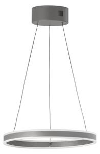 FISCHER & HONSEL LED viseća svjetiljka Silvio, Ø 50 cm, pješčano siva, metalna, CCT, prigušiva, Sivo, Dnevni boravak/blagovaonica, Metal