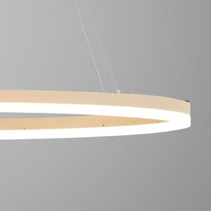 FISCHER & HONSEL Silvio LED viseća lampa, duljina 100 cm, boja pijeska, metal, CCT, prigušiva, Bež, Dnevni boravak/blagovaonica, Metal