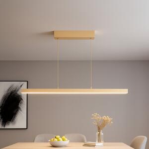 FISCHER & HONSEL Vayana LED viseća lampa, duljina 114 cm, boja pijeska, metal, CCT, prigušiva, Bež, Dnevni boravak/blagovaonica, Metal