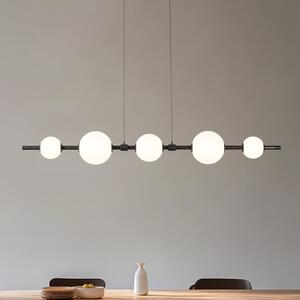 Lucande LED viseća svjetiljka Tanira, crno/bijela, 140 cm, postupno prigušivanje, prigušiva, Crno, Dnevni boravak/blagovaonica, Metal