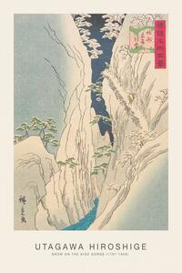 Reprodukcija Snow on the Kiso Gorge (Festive Japandi) - Utagawa Hiroshige