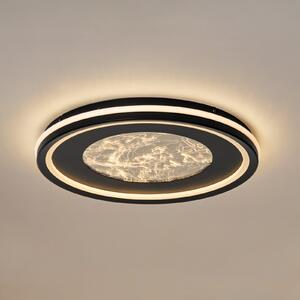Lucande LED stropna svjetiljka Tillian, crno/zlatna, 50 cm, prigušljiva, prigušiva, Crno, Dnevni boravak/blagovaonica, Metal