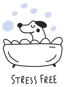 Ilustracija Cute dog taking a bath. Stress free., Igor Levin