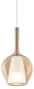 IDEAL LUX Viseća lampa Ideal Lux Kalique 1, jantarna, Ø 18 cm, prigušiva, Bež, Dnevni boravak/blagovaonica, Plastika