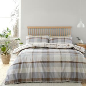 Sivo-krem flanelska posteljina za bračni krevet 200x200 cm – Catherine Lansfield
