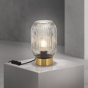 ORION Karnevalska stolna lampa, dimno siva, staklo, visina 23,5 cm, E27, Sivo, Dnevni boravak/blagovaonica, Staklo