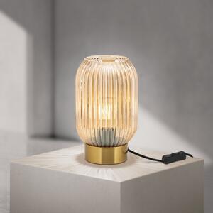ORION Karnevalska stolna lampa, jantarna, staklo, visina 23,5 cm, E27, Smeđa / hrđa, Dnevni boravak/blagovaonica, Staklo