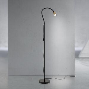 ORION Podna lampa s točkicama, boje mesinga, visina 145 cm, fleksibilni krak, GU10, Zlato / mjed, Dnevni boravak/blagovaonica, Metal