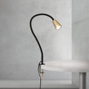 ORION Stolna lampa Dotty, boje mesinga, visina 65 cm, stezaljka, GU10, Zlato / mjed, Dnevni boravak/blagovaonica, Metal