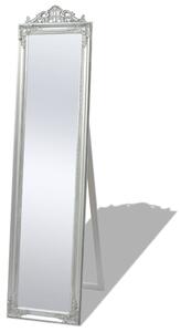 VidaXL Samostojeće zidno ogledalo u baroknom stilu 160 x 40 cm srebrno
