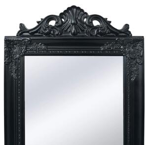 VidaXL Samostojeće zidno ogledalo u baroknom stilu 160 x 40 cm crno